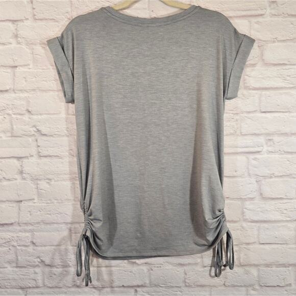 M Cato Gray Side Cinch Tie Top Shirt NWT Womens Size XS Short Sleeve Oversized - Picture 6 of 10